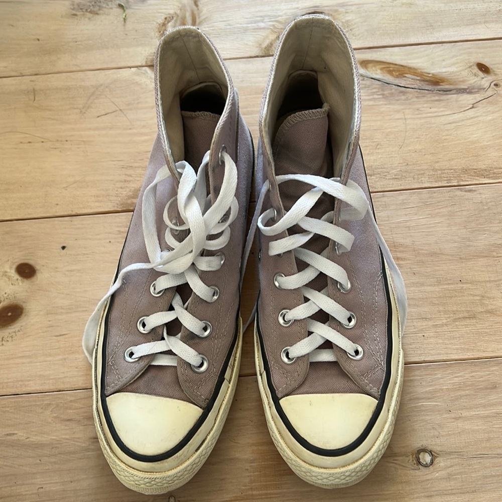 Lavender converse high tops